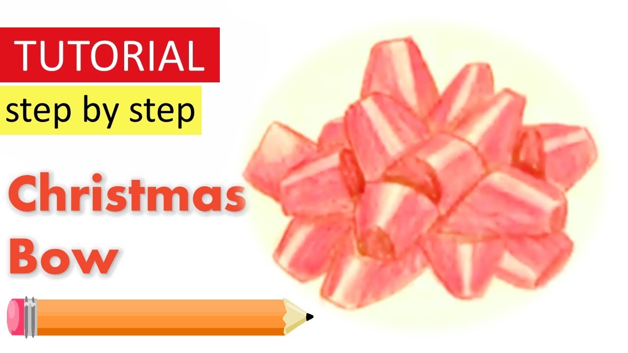 1280x720 how to draw a christmas bow - Christmas Bow Drawing