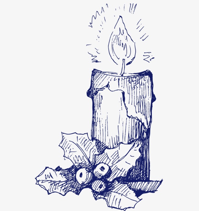 650x691 Christmas Candles, Hand Painted, Ballpoint Pen Drawing Png Image - Christmas Candle Drawing