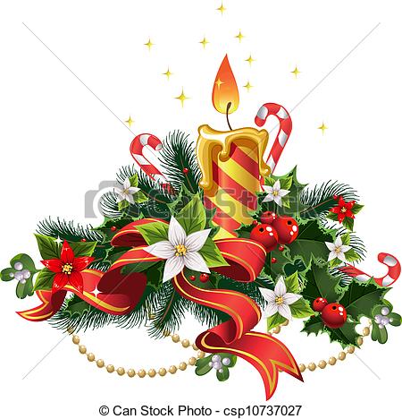 450x468 Christmas Candle Light With Decorations - Christmas Candle Drawing