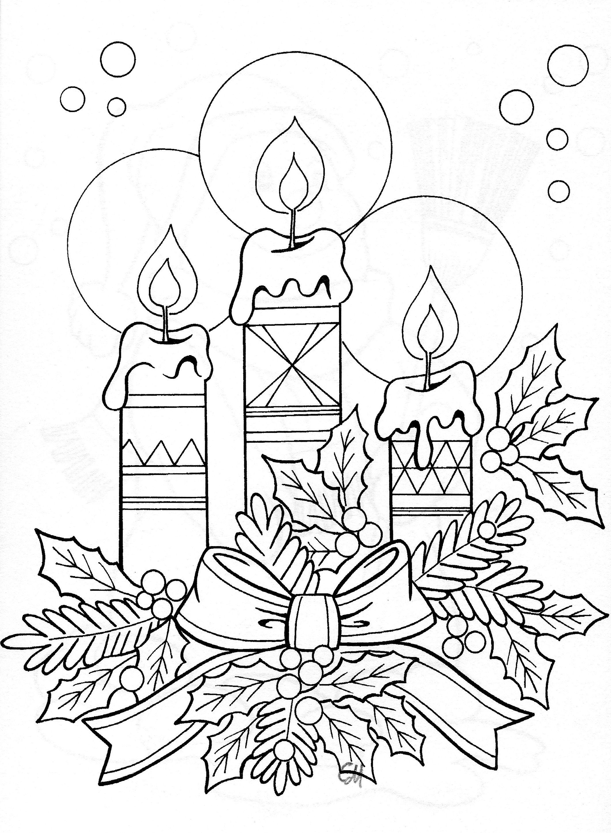 2120x2892 Drawing Of Candle Arrangement Christmas Christmas Coloring - Christmas Candle Drawing