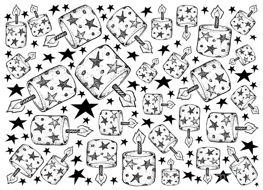 900x652 Hand Drawn Of Christmas Candle Lights Background Drawing - Christmas Candle Drawing