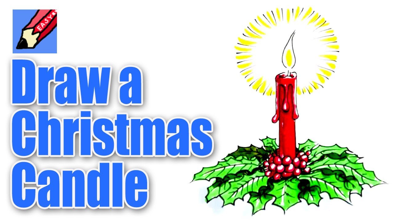 1280x720 How To Draw A Christmas Candle Decoration - Christmas Candle Drawing