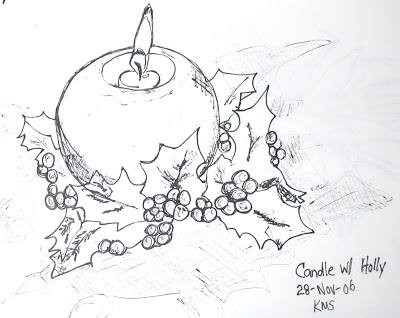 400x318 Slow Burnin' Fire Christmas Candle - Christmas Candle Drawing