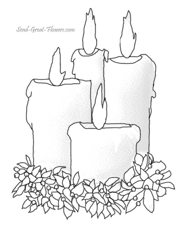 612x792 Images Of Candles Coloring Pages - Christmas Candle Drawing