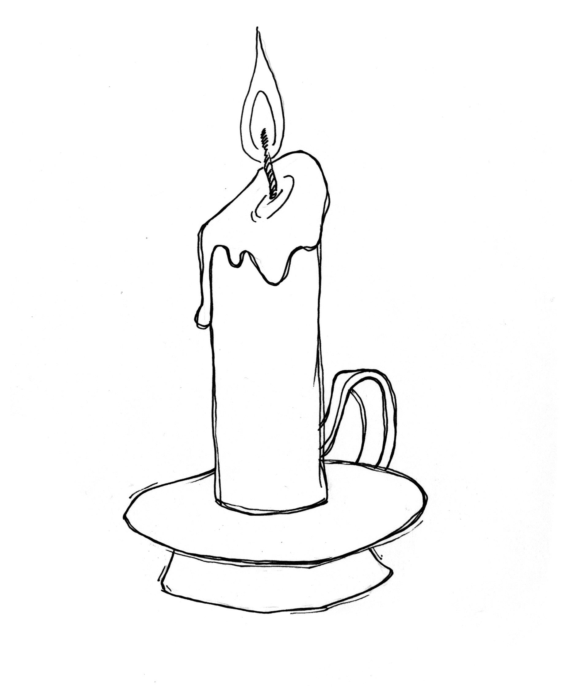 1885x2267 Candle Drawing - Christmas Candle Drawing