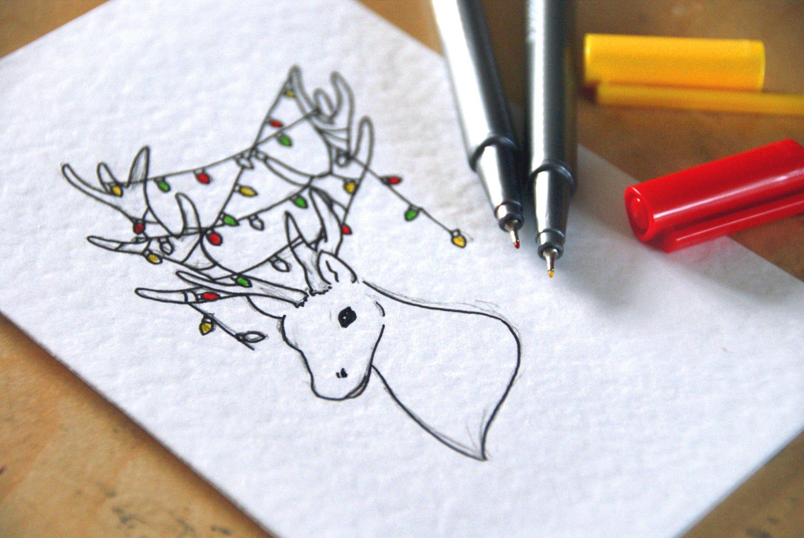 1600x1071 Hand Drawn Christmas Cards + Free Downloads Adore Christmas - Christmas Card Drawing