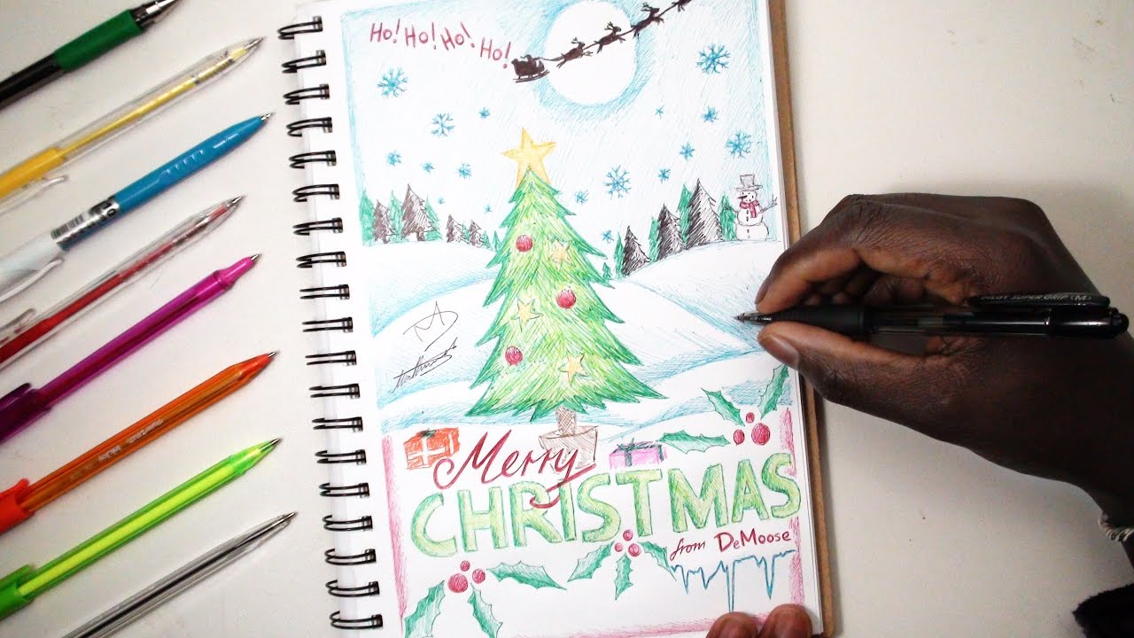Christmas Card Drawing at Explore collection of
