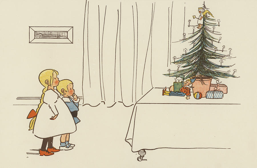 900x589 Vintage Christmas Card Drawing - Christmas Card Drawing