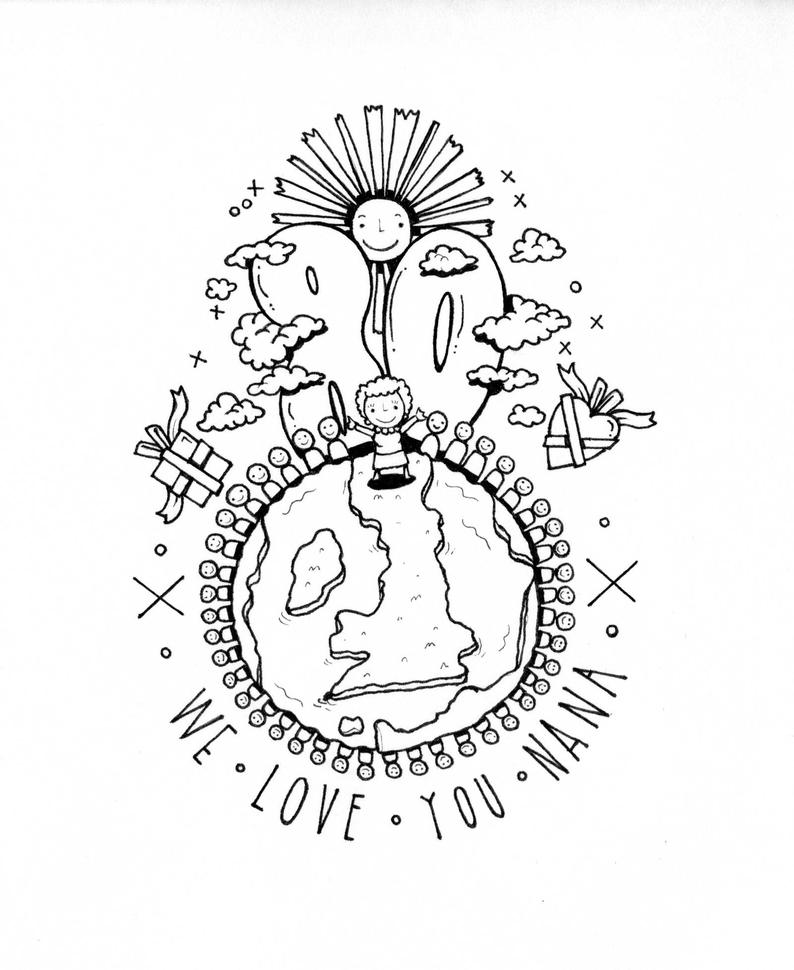 794x970 Bespoke Birthday Card Drawing Custom Christmas Card Design Etsy - Christmas Card Drawing