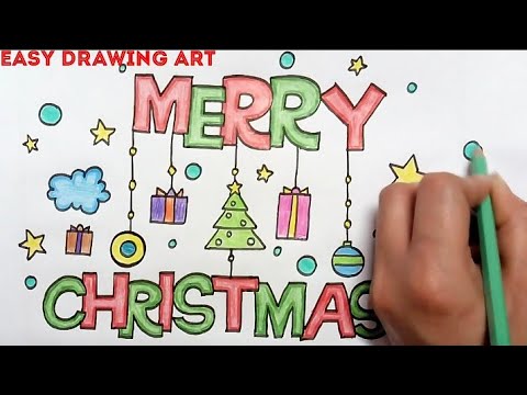 480x360 How To Make Christmas Poster Drawing For Kids Easy Simple - Christmas Card Drawing Ideas For Kids