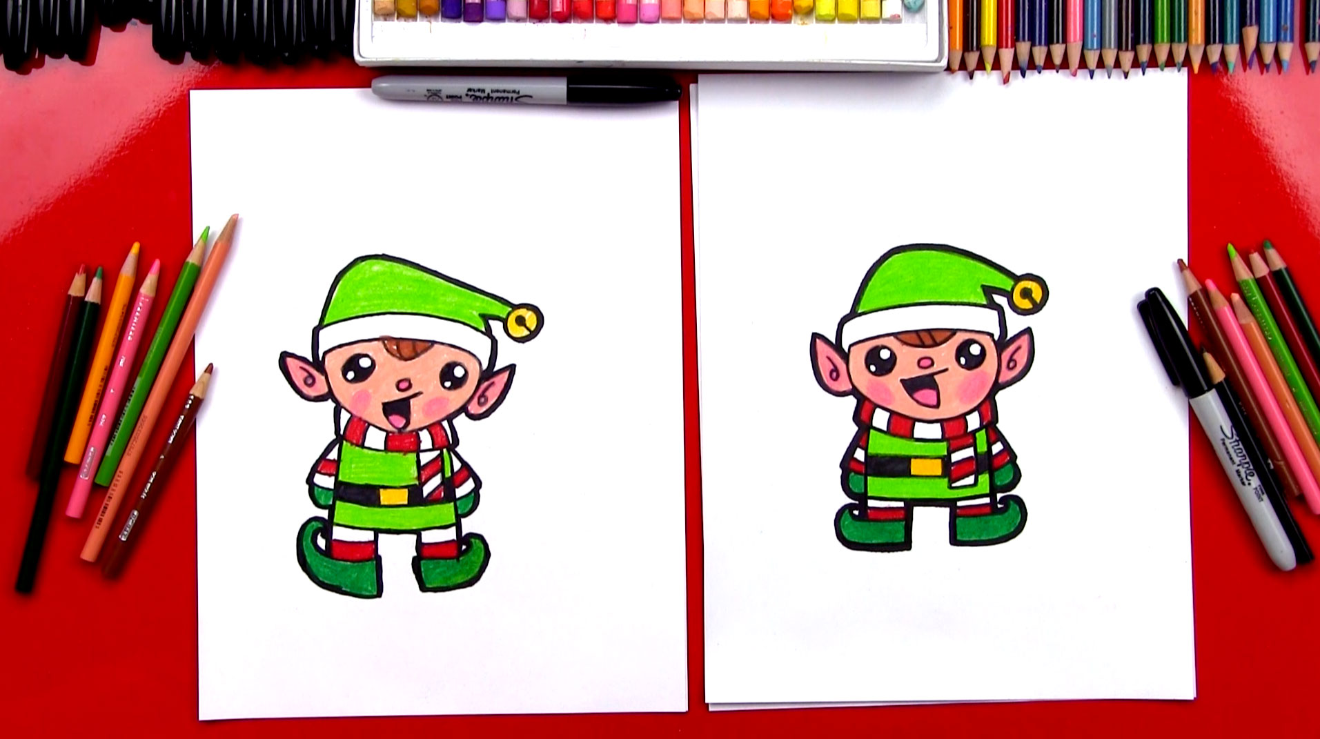 1913x1071 How To Draw A Cartoon Christmas Elf - Christmas Cartoon Drawings