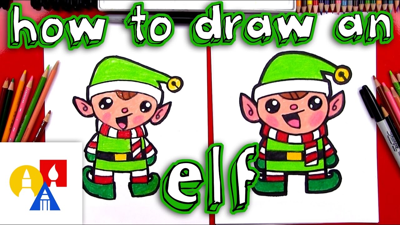 1280x720 How To Draw A Cartoon Christmas Elf - Christmas Cartoon Drawings