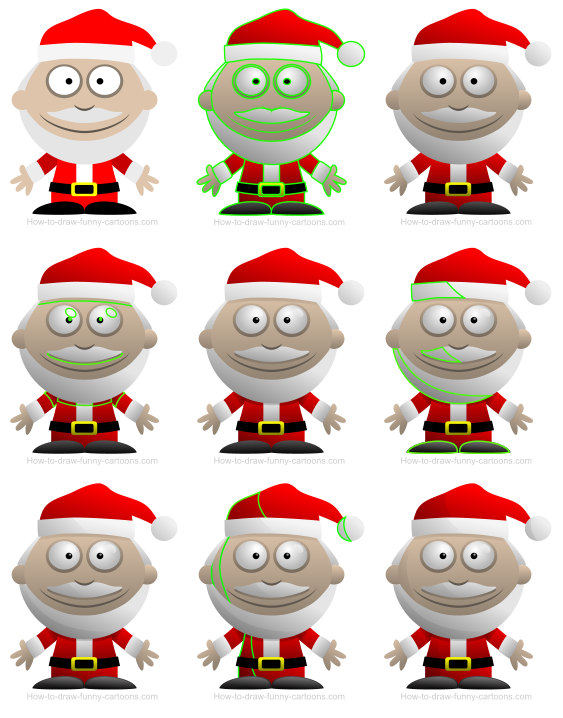 563x718 How To Draw Funny Christmas Cartoons - Christmas Cartoon Drawings