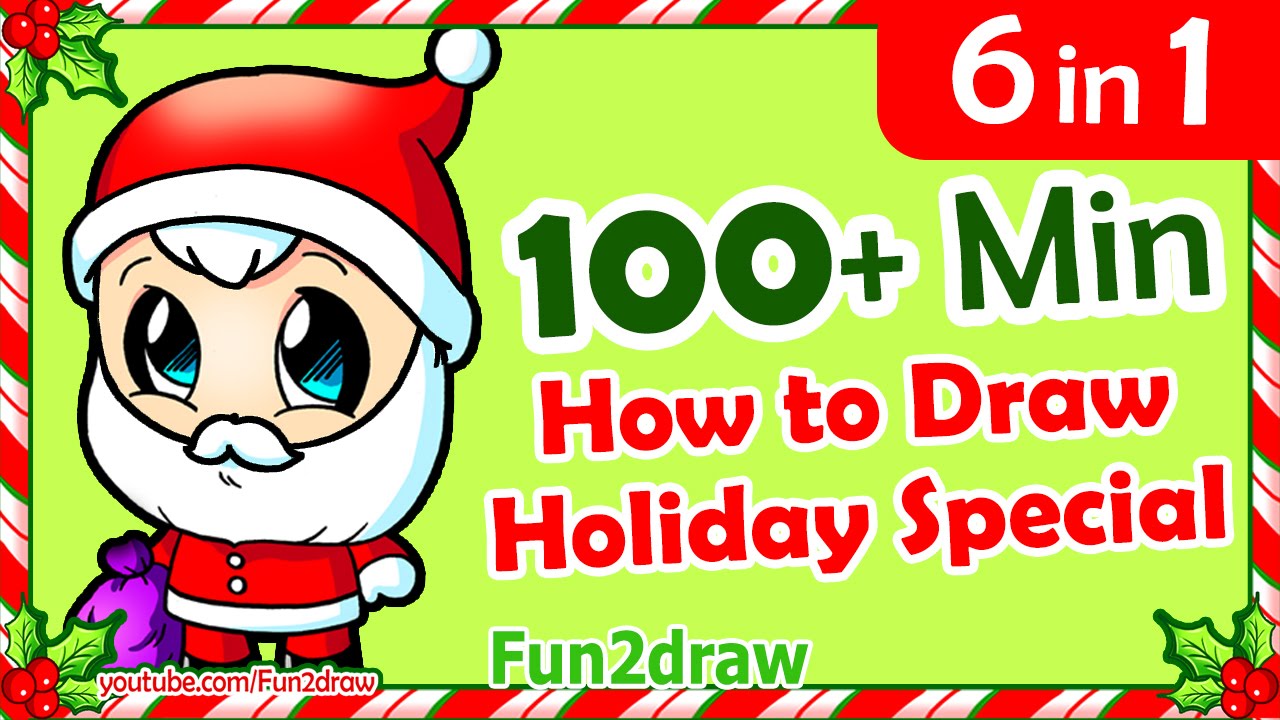 1280x720 Cute Holiday Drawing Videos In How To Draw Easy, Step - Christmas Cartoon Drawings