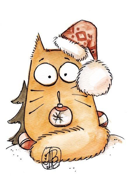 439x604 cottage fence christmas in christmas cats, christmas - Christmas Cat Drawing