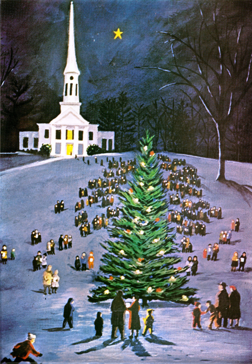 500x722 Christmas Eve On God's Acre - Christmas Celebration Drawing