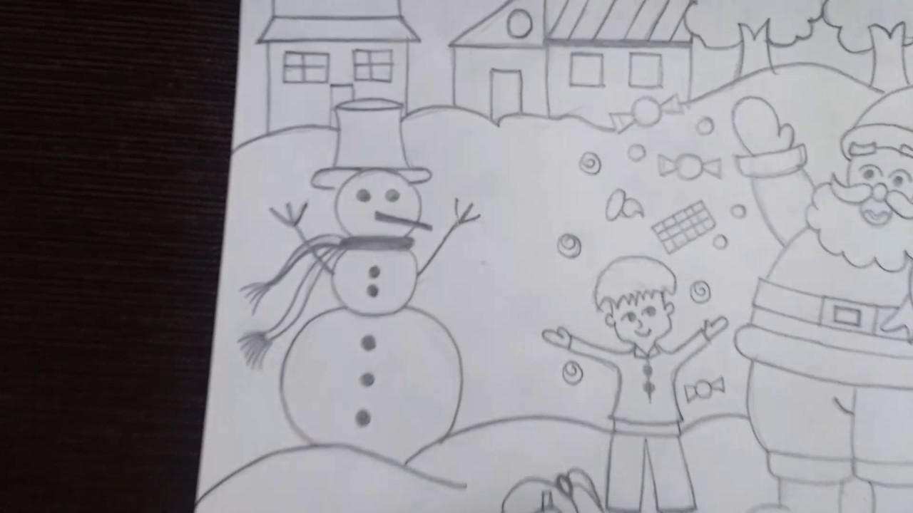 1280x720 Easy Christmas Celebration Drawing - Christmas Celebration Drawing