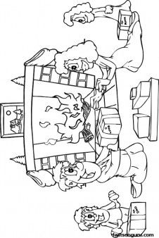 226x338 Printable Christmas Celebration Family In Front Of Hearth - Christmas Celebration Drawing