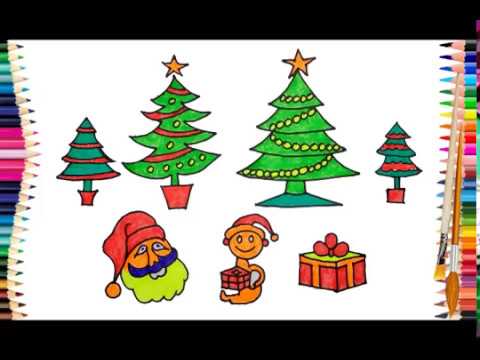 480x360 How To Draw Xmas Tree, Color - Christmas Children Drawing