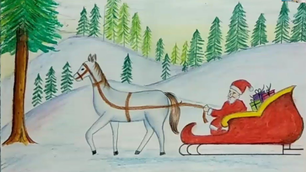 1280x720 how to draw christmas day special drawing for kids step - Christmas Day Drawing