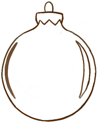 333x416 How To Draw Christmas Tree Ornaments With Easy Steps - Christmas Decorations Drawings