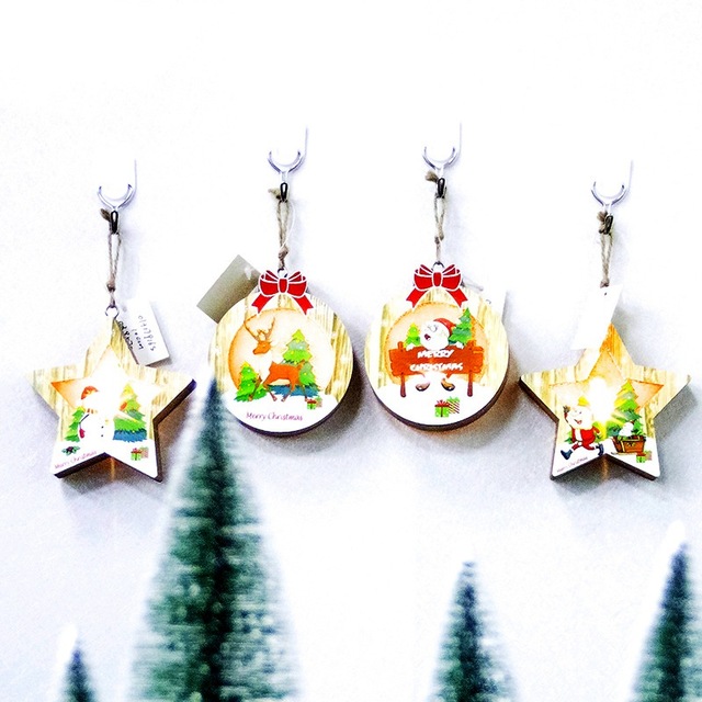 640x640 Xmas Night Light Accessories Wood Led Light Luminous Hanging Decor - Christmas Decorations Drawings