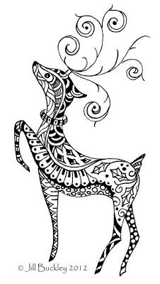 226x400 Deer Christmas Drawings Festival Collections - Christmas Deer Drawing