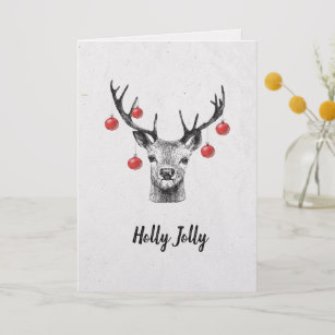 307x307 Drawing Deer Christmas Cards Zazzle Ca - Christmas Deer Drawing
