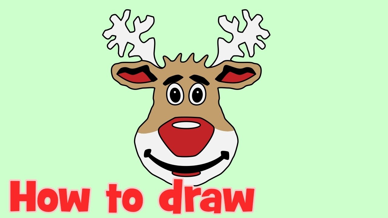 1280x720 How To Draw Christmas Deer Step - Christmas Deer Drawing