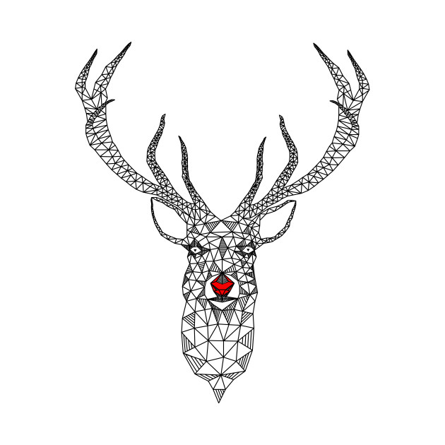 630x630 Modern Geometric Christmas Deer - Christmas Deer Drawing