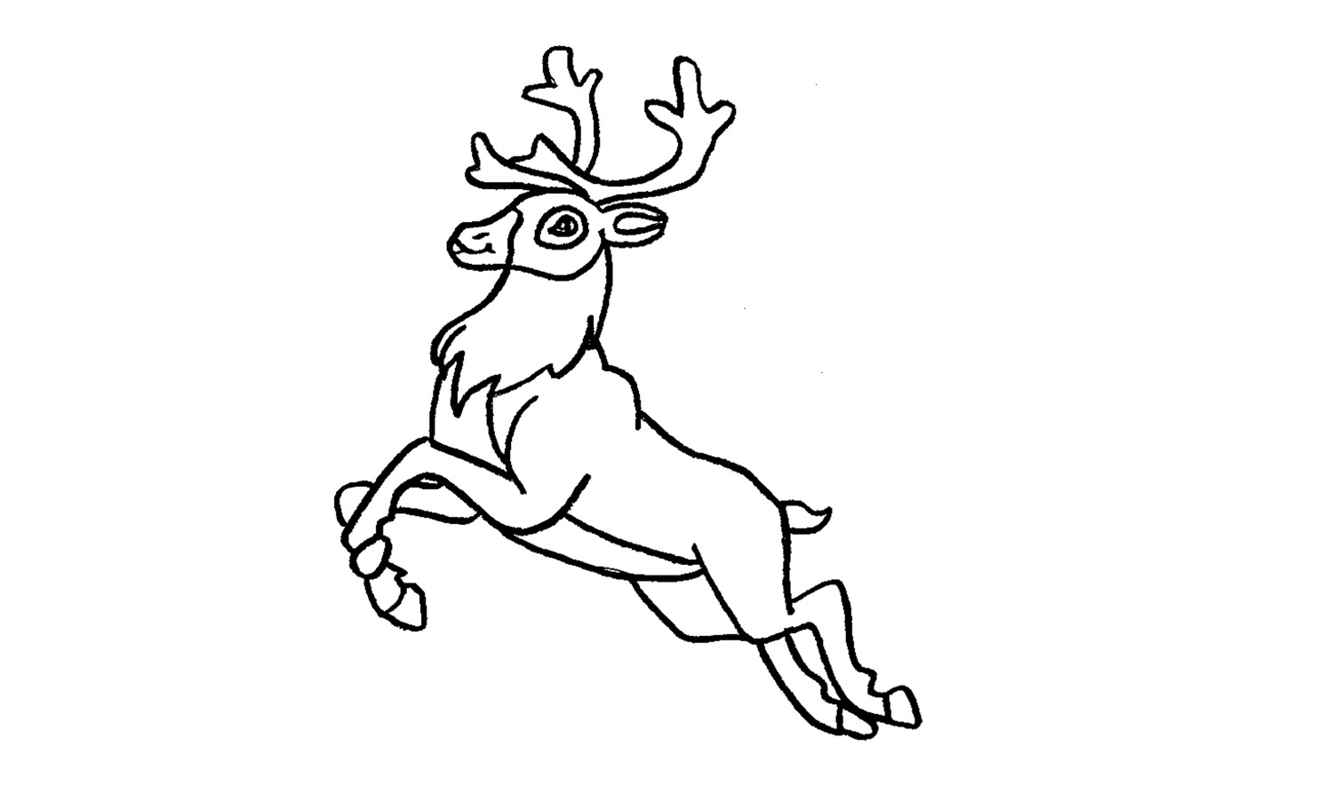 1500x885 Reindeer Drawing Free Download - Christmas Deer Drawing
