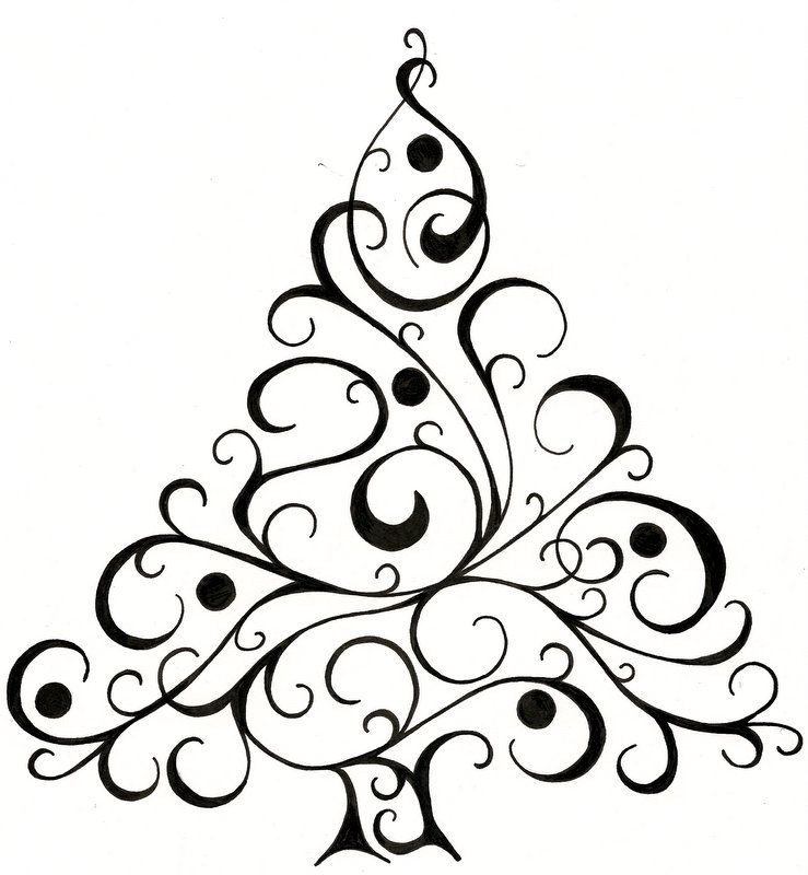 739x800 Christmas Tree Design For Cards - Christmas Design Drawing