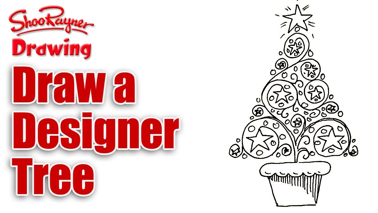 1280x720 How To Draw A Designer Christmas Tree - Christmas Design Drawing