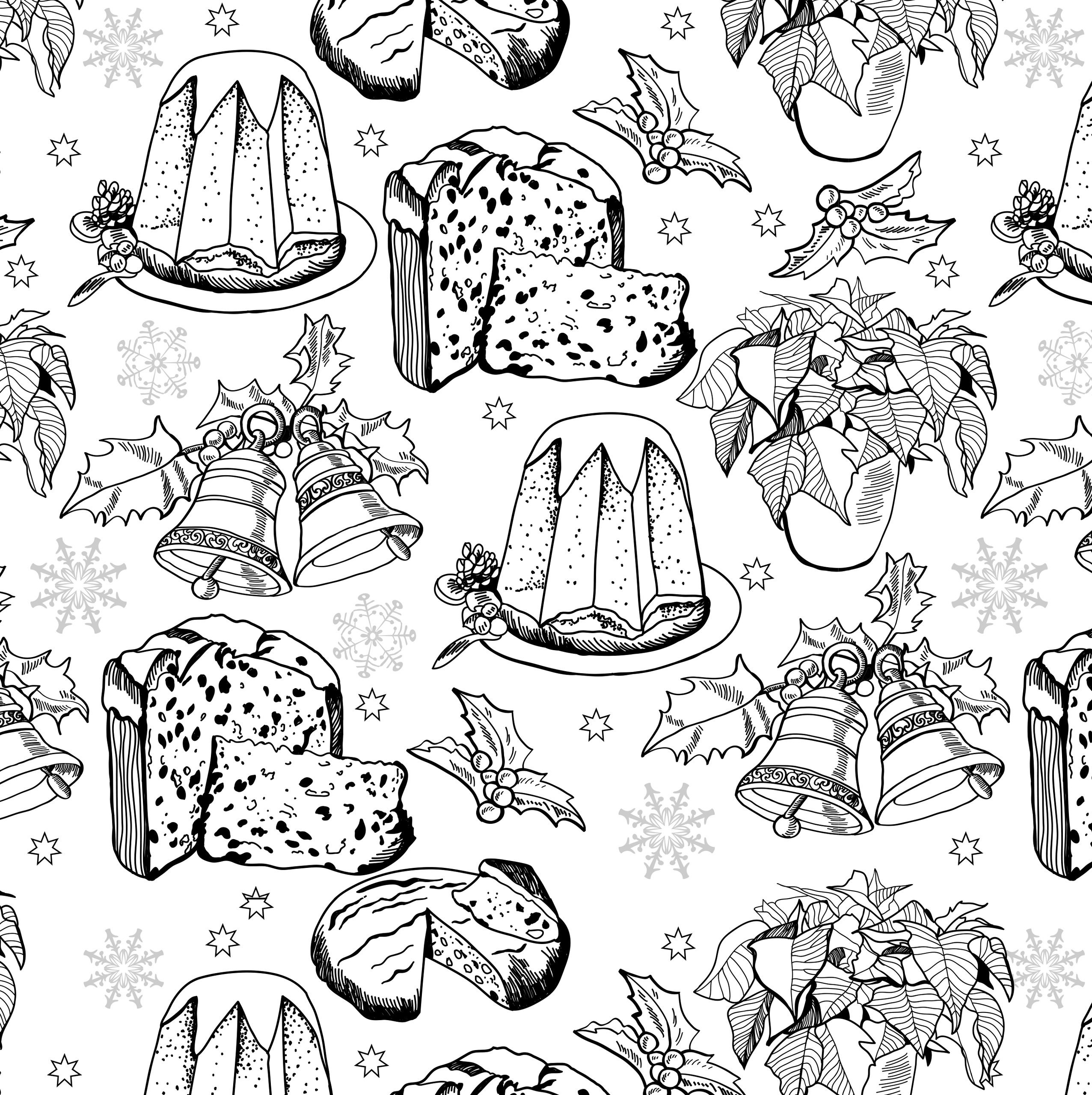 2552x2560 Christmas Designs Adult Coloring Book - Christmas Design Drawing