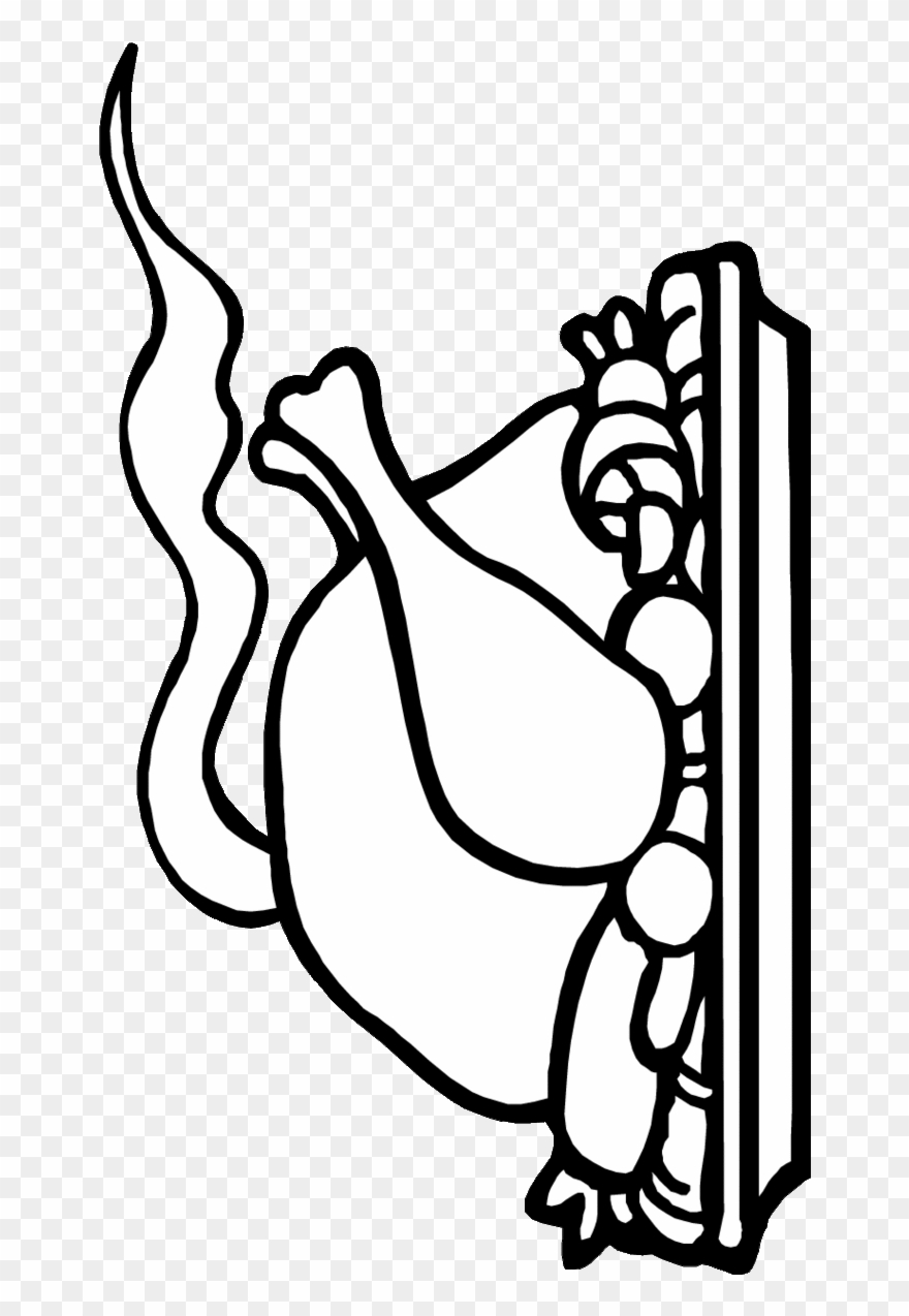 880x1274 Download Turkey Dinner Coloring - Christmas Dinner Drawing