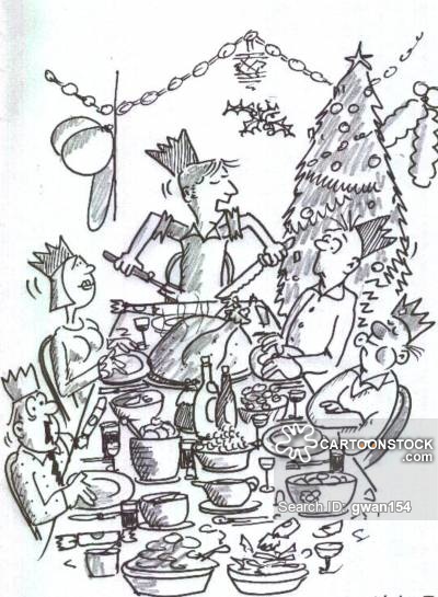 400x545 Roast Lunch Cartoons And Comics - Christmas Dinner Drawing