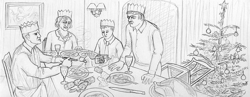 499x195 Christmas Dinner - Christmas Dinner Drawing