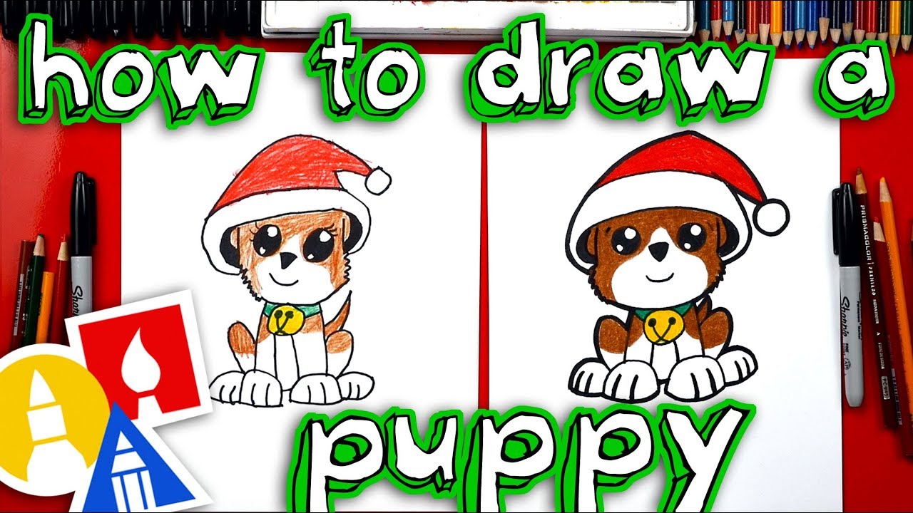 1280x720 How To Draw A Christmas Puppy - Christmas Directed Drawing