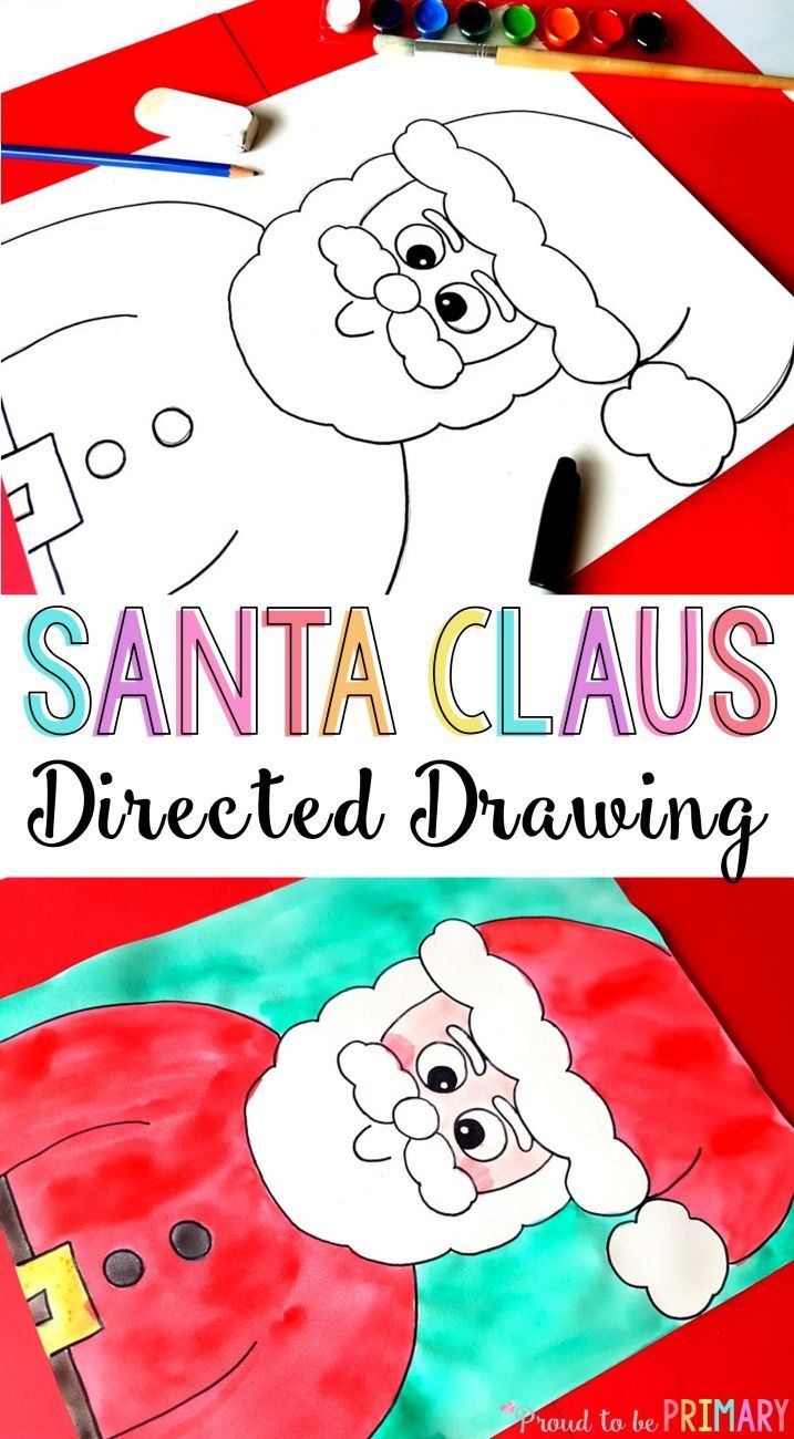 717x1300 Santa Claus Drawing - Christmas Directed Drawing
