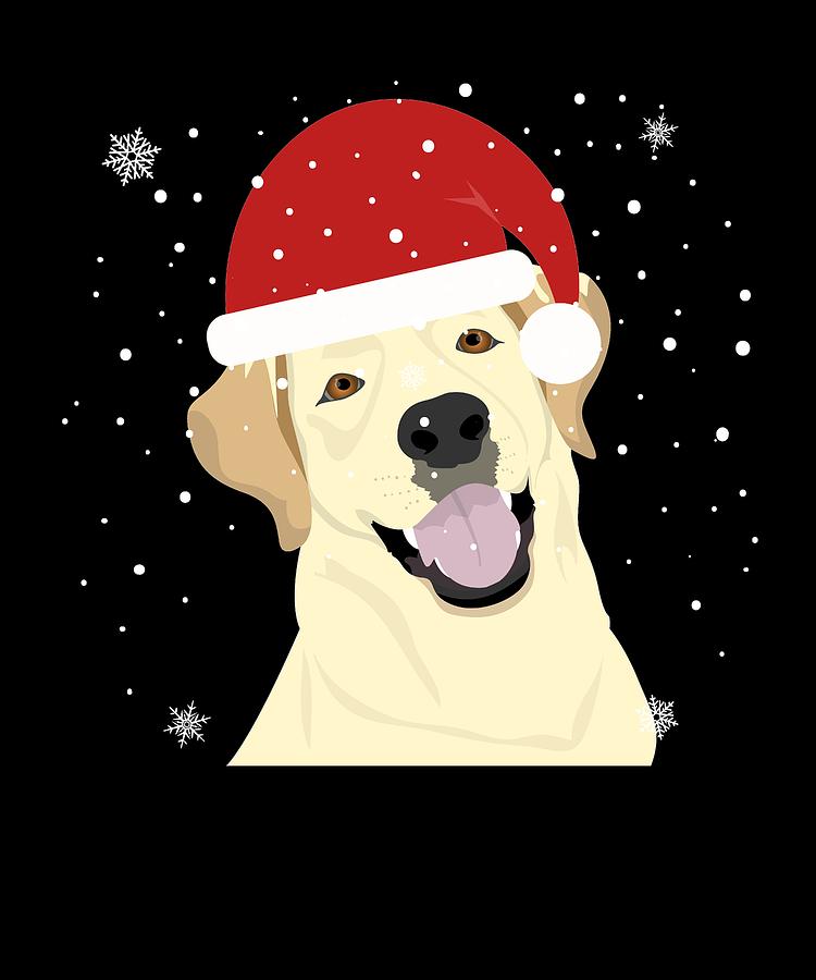750x900 Christmas Dog In Santa Hat Labrador Retriever Drawing - Christmas Dog Drawing