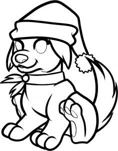 236x302 How To Draw A Christmas Dog, Christmas Dog, Step - Christmas Dog Drawing