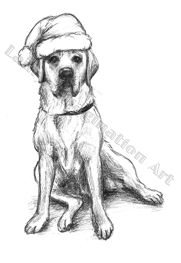 375x542 Dog Laurynimagination - Christmas Dog Drawing