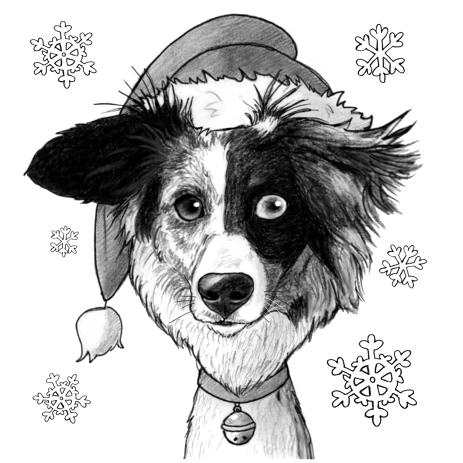 463x463 bespoke dog and cat caricatures in christmas themes send per email - Christmas Dog Drawing