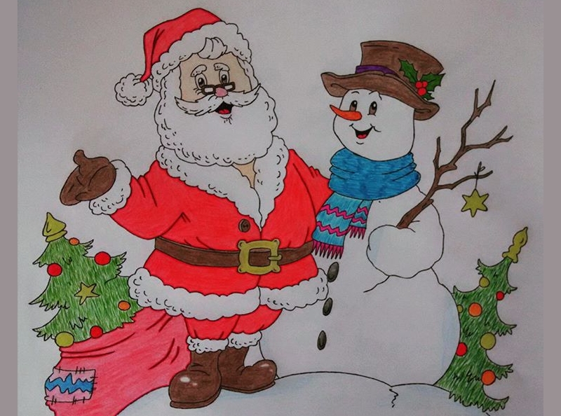800x594 Christmas Pencil Drawings Free Premium Templates - Christmas Drawing