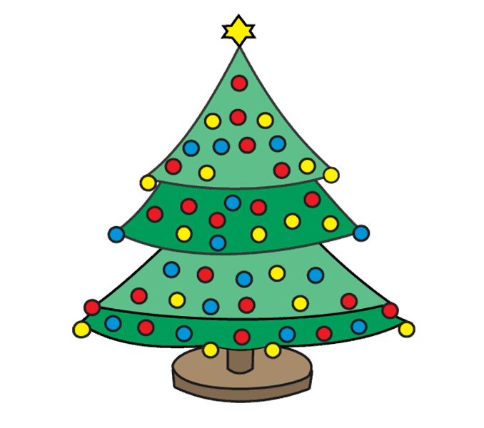 678x600 How To Draw A Christmas Tree Easy Step - Christmas Drawing