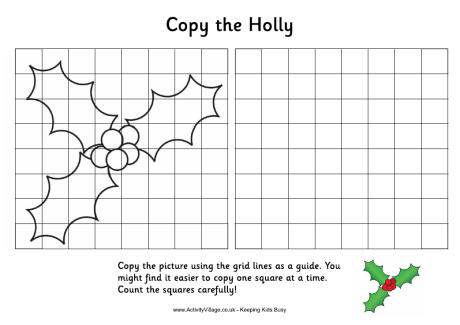 460x325 christmas grid copy puzzles - Christmas Drawing Activities