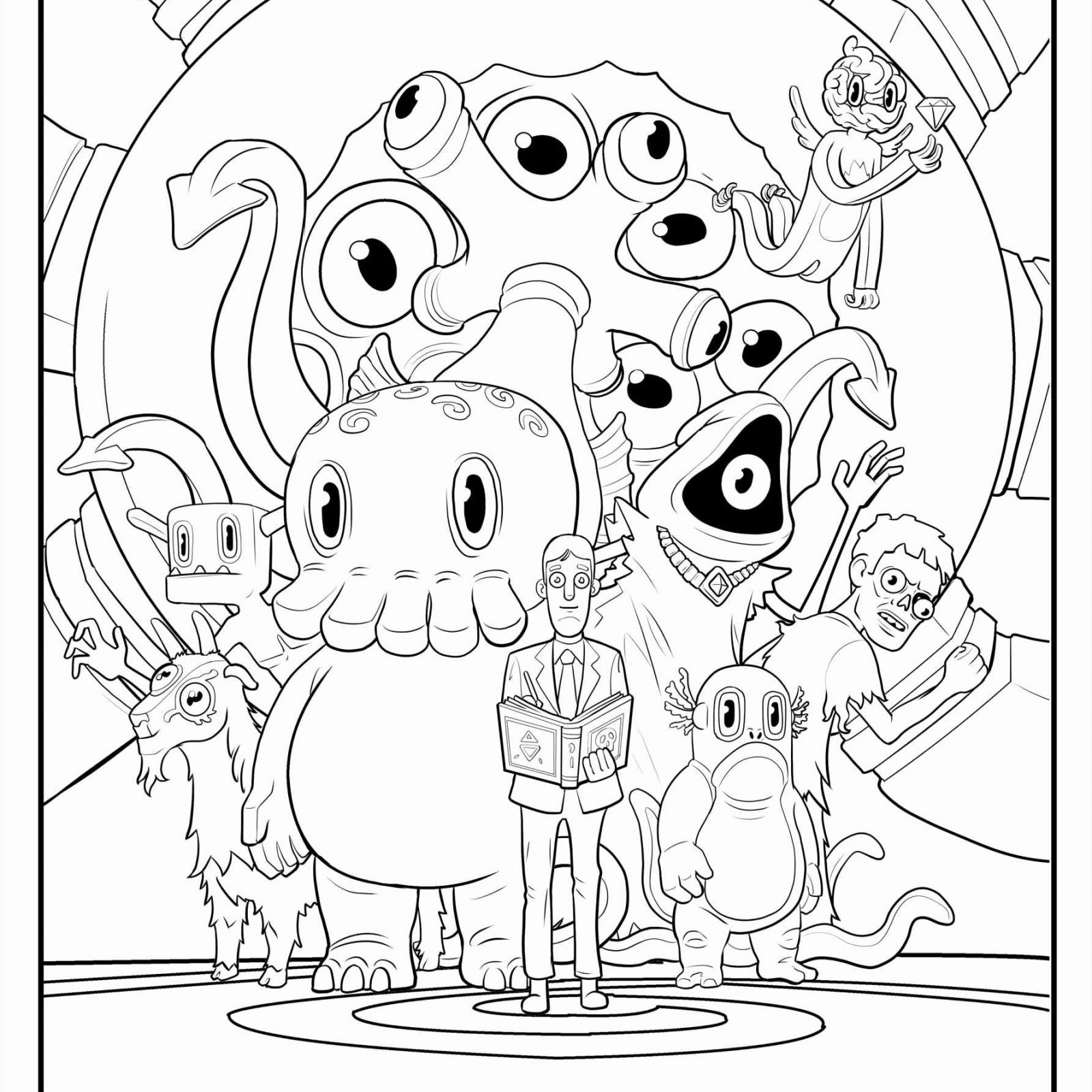 1600x1600 Doodles Colouring Bauble Christmas Drawing Sheet - Christmas Drawing Activities