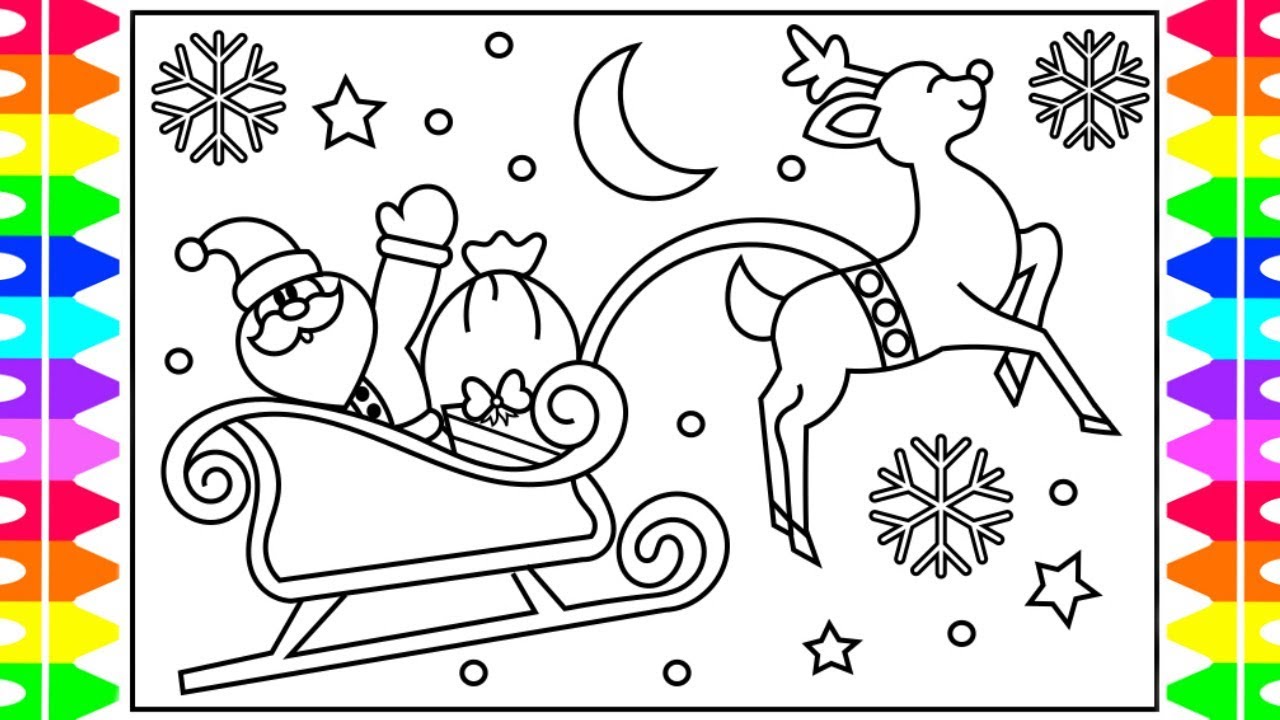 1280x720 How To Draw Santa's Sleigh Step - Christmas Drawing Book