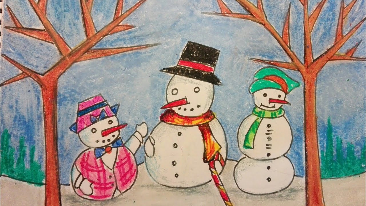 1280x720 christmas festival drawing for kids - Christmas Drawing Children