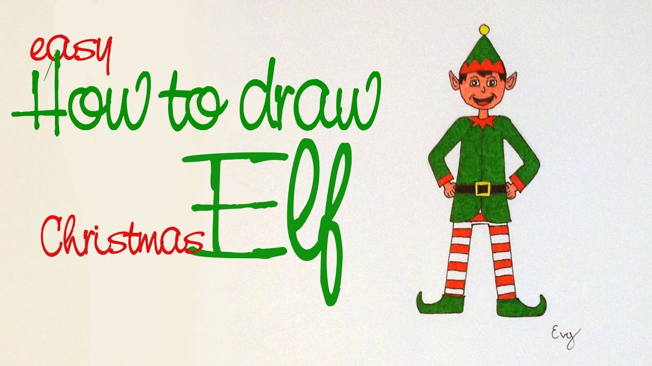1280x720 how to draw very easy christmas elf! children and kids drawing - Christmas Drawing Children